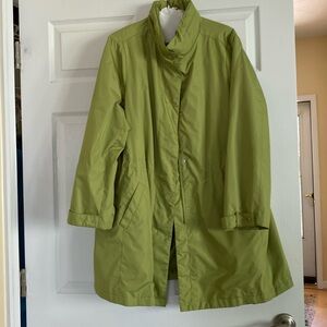 Alfani charteuse rain coat is size 16